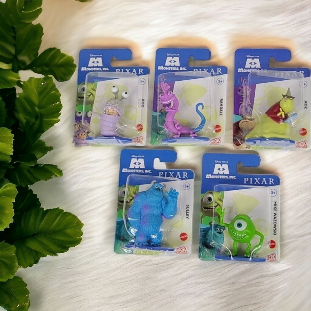 Disney Pixar Monsters Inc Micro Figure Set Sulley Mike Boo Randall Roz Mattel